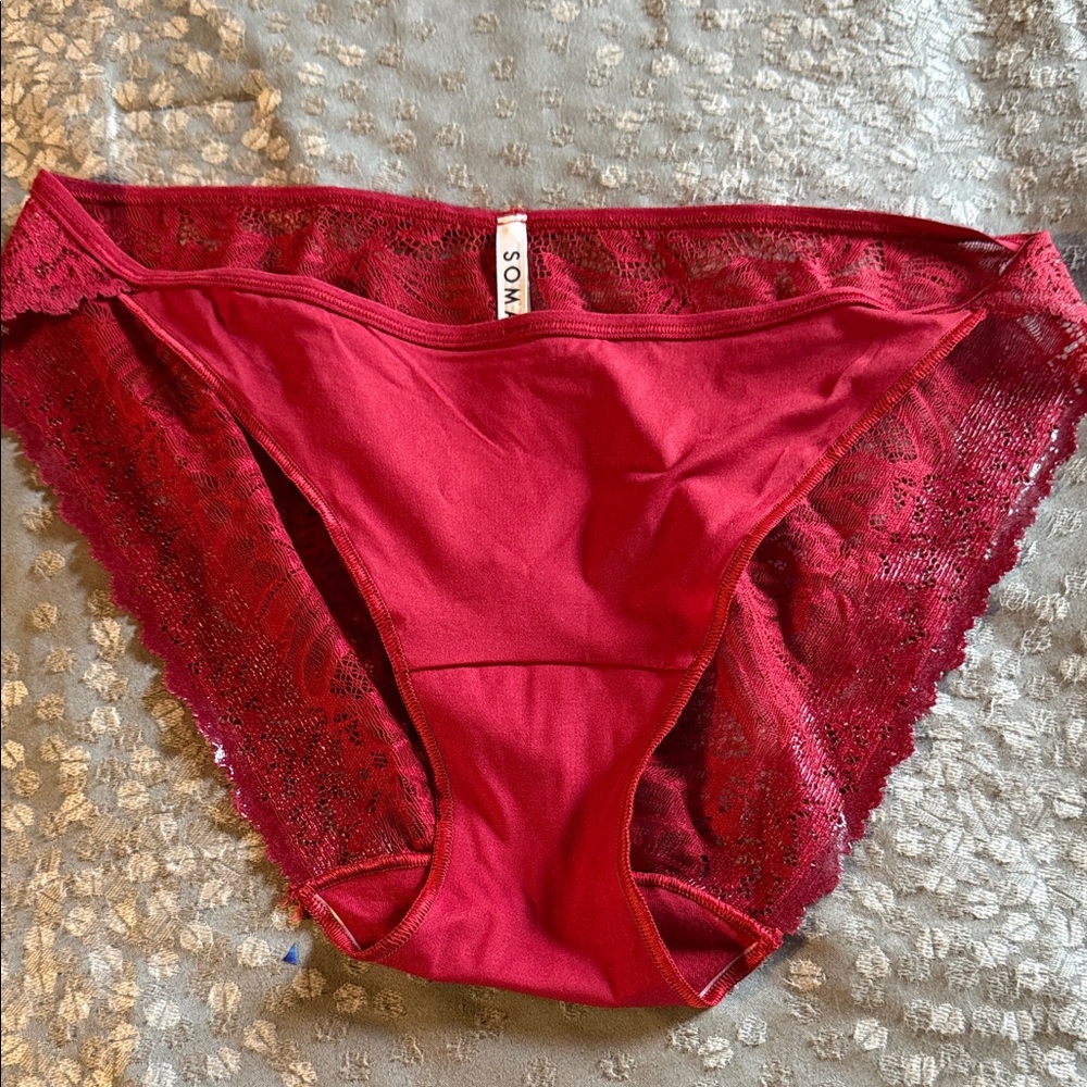 Soma Red Lace Accent Panties